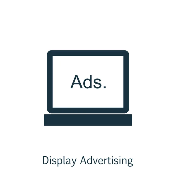 Векторна ілюстрація пошуку, маркетингу та реклами піктограми на дисплеї реклами в модному плоскому стилі. SEO, маркетинг та реклама ізольована піктограма для веб, мобільного та інфографічного дизайну, EPS10 . — стоковий вектор