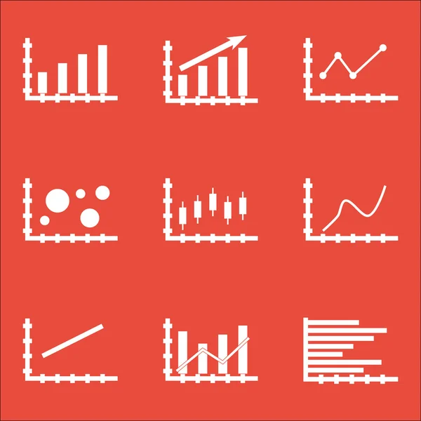 Conjunto de gráficos, diagramas e estatísticas ícones. Coleção de símbolos de qualidade premium. Ícones podem ser usados para Web, App e Ui Design. Ilustração vetorial, EPS10 . —  Vetores de Stock