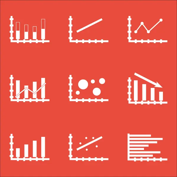 Conjunto de gráficos, diagramas e estatísticas ícones. Coleção de símbolos de qualidade premium. Ícones podem ser usados para Web, App e Ui Design. Ilustração vetorial, EPS10 . —  Vetores de Stock