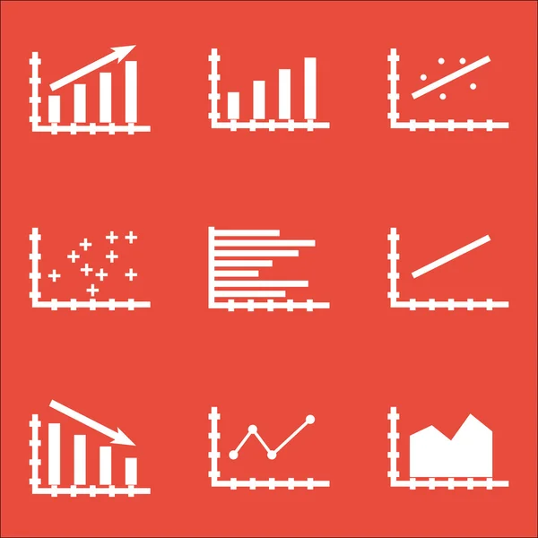 Conjunto de gráficos, diagramas e estatísticas ícones. Coleção de símbolos de qualidade premium. Ícones podem ser usados para Web, App e Ui Design. Ilustração vetorial, EPS10 . —  Vetores de Stock