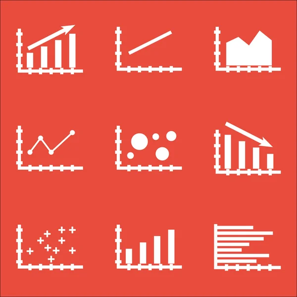 Conjunto de gráficos, diagramas e estatísticas ícones. Coleção de símbolos de qualidade premium. Ícones podem ser usados para Web, App e Ui Design. Ilustração vetorial, EPS10 . —  Vetores de Stock