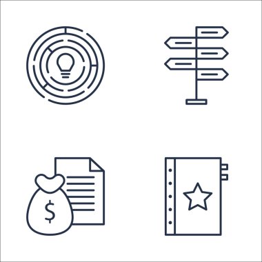 Kalite Yönetimi, Karar Verme, Para Geliri ve Daha Fazlası Üzerine Proje Yönetimi Simgeleri Seti. Üstün Kaliteli Eps10 Vektör İllüstrasyon Mobil, Uygulama, Ui Tasarım için.