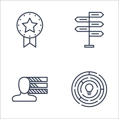 Yaratıcılık, Karar Verme, Ödül ve Daha Fazlası Üzerine Proje Yönetimi Simgeleri Seti. Üstün Kaliteli Eps10 Vektör İllüstrasyon Mobil, Uygulama, Ui Tasarım için.