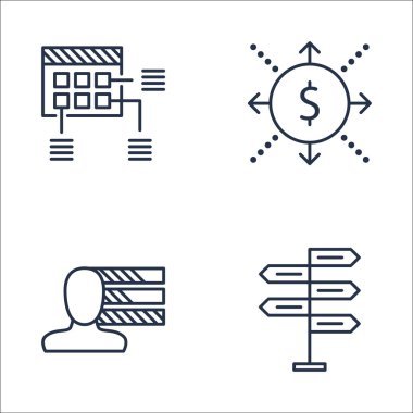 Planlama, Karar Verme, Nakit Akışı ve Daha Fazlası Üzerine Proje Yönetimi Simgeleri Ayarlayın. Üstün Kaliteli Eps10 Vektör İllüstrasyon Mobil, Uygulama, Ui Tasarım için.