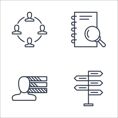 Kişilik, Takım Çalışması, Araştırma ve Daha Fazlası Üzerine Proje Yönetimi Simgeleri Ayarlayın. Üstün Kaliteli Eps10 Vektör İllüstrasyon Mobil, Uygulama, Ui Tasarım için.