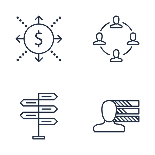 Set van Project Management iconen op persoonlijkheid, besluitvorming, cash flow en meer. Premium kwaliteit Eps10 vector illustratie voor mobiele, app, UI ontwerp. — Stockvector