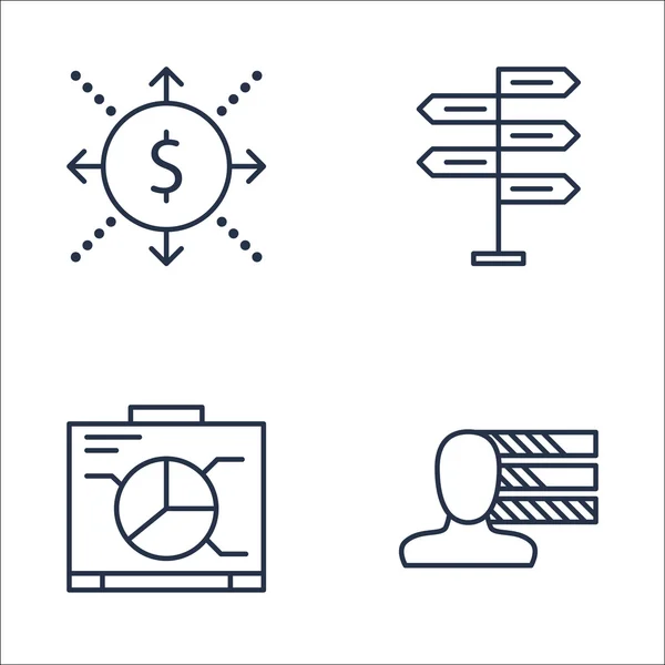 Set project management-pictogrammen op besluitvorming, grafiek, cash flow en meer. Premium kwaliteit Eps10 vector illustratie voor mobiele, app, UI ontwerp. — Stockvector