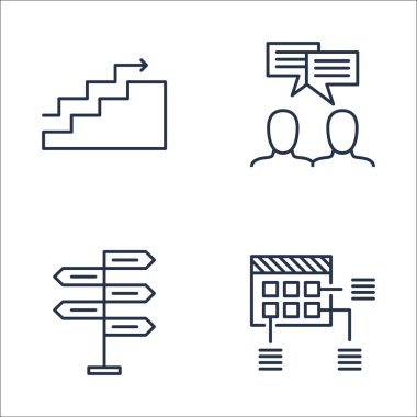 Takım Toplantısı, Planlama, Karar Verme ve Daha Fazlası Üzerine Proje Yönetimi Simgeleri Ayarlayın. Üstün Kaliteli Eps10 Vektör İllüstrasyon Mobil, Uygulama, Ui Tasarım için.