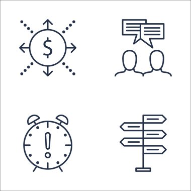 Takım Toplantısı, Karar Verme, Son Tarih ve Daha Fazlası Proje Yönetimi Simgeleri Ayarlayın. Üstün Kaliteli Eps10 Vektör İllüstrasyon Mobil, Uygulama, Ui Tasarım için.