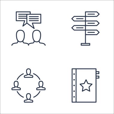 Takım Çalışması, Karar Verme, Kalite Yönetimi Ve Daha Fazlası Üzerine Proje Yönetimi Simgeleri Seti. Üstün Kaliteli Eps10 Vektör İllüstrasyon Mobil, Uygulama, Ui Tasarım için.