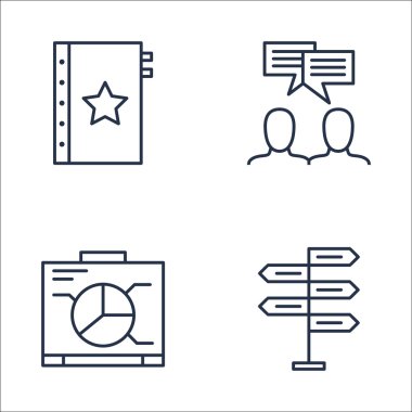 Karar Verme, Takım Toplantısı, Grafik ve Daha Fazlası Üzerine Proje Yönetimi Simgeleri Ayarlayın. Üstün Kaliteli Eps10 Vektör İllüstrasyon Mobil, Uygulama, Ui Tasarım için.