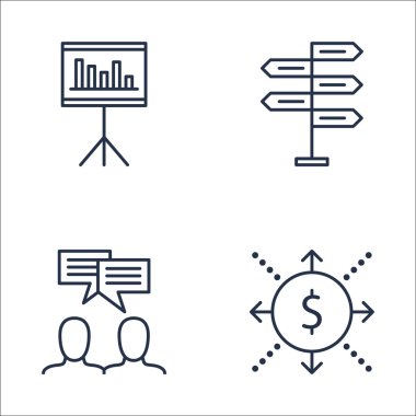 Nakit Akışı, İstatistikler, Ekip Toplantısı ve Daha Fazlası Üzerine Proje Yönetimi Simgeleri Kümesi. Üstün Kaliteli Eps10 Vektör İllüstrasyon Mobil, Uygulama, Ui Tasarım için.