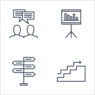 Grafik, Karar Verme, Takım Toplantısı ve Daha Fazlası Üzerine Proje Yönetimi Simgeleri Ayarlayın. Üstün Kaliteli Eps10 Vektör İllüstrasyon Mobil, Uygulama, Ui Tasarım için.