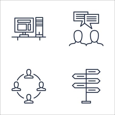 Çalışma Alanı, Takım Çalışması, Karar Verme ve Daha Fazlası Üzerine Proje Yönetimi Simgeleri Ayarlayın. Üstün Kaliteli Eps10 Vektör İllüstrasyon Mobil, Uygulama, Ui Tasarım için.