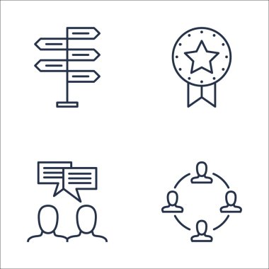 Karar Verme, Takım Çalışması, Ödül Ve Daha Fazlası Üzerine Proje Yönetimi Simgeleri Seti. Üstün Kaliteli Eps10 Vektör İllüstrasyon Mobil, Uygulama, Ui Tasarım için.