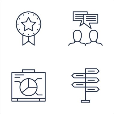 Grafik, Karar Verme, Takım Toplantısı ve Daha Fazlası Üzerine Proje Yönetimi Simgeleri Ayarlayın. Üstün Kaliteli Eps10 Vektör İllüstrasyon Mobil, Uygulama, Ui Tasarım için.