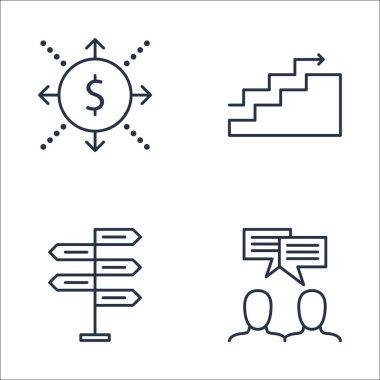 Nakit akışı, takım toplantısı, karar verme ve daha fazla proje yönetimi simgeler kümesi. Premium Kalite Eps10 vektör çizim hareket eden, App, kullanıcı arabirimi tasarımı için.