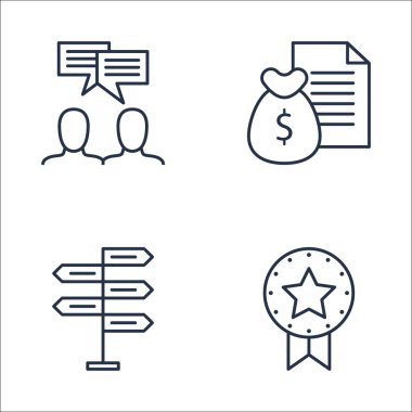 Para Geliri, Ödül, Takım Toplantısı Ve Daha Fazlası Üzerine Proje Yönetimi Simgeleri Seti. Üstün Kaliteli Eps10 Vektör İllüstrasyon Mobil, Uygulama, Ui Tasarım için.