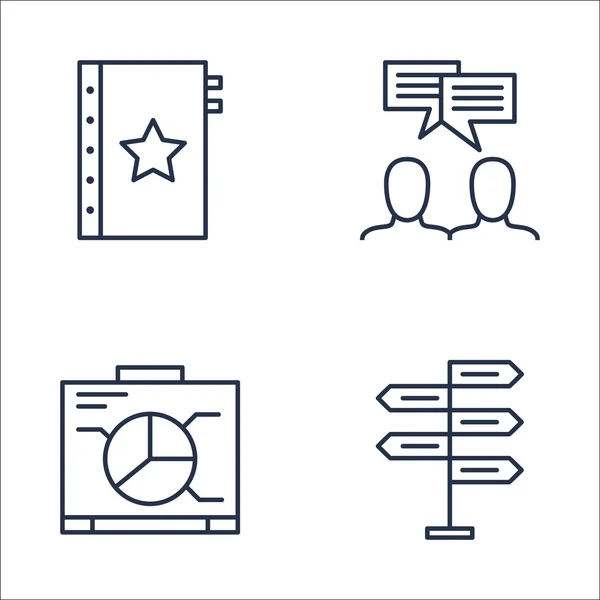 Set van Project Management iconen op besluitvorming, team Meeting, grafiek en meer. Premium kwaliteit Eps10 vector illustratie voor mobiele, app, UI ontwerp. — Stockvector