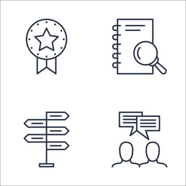 Araştırma, Karar Verme, Takım Toplantısı ve Daha Fazlası Üzerine Proje Yönetimi Simgeleri Seti. Üstün Kaliteli Eps10 Vektör İllüstrasyon Mobil, Uygulama, Ui Tasarım için.