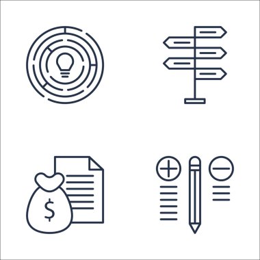 Proje Yönetimi, En İyi Çözüm, Para Gelirleri, Yaratıcılık ve Fazlası Üzerine İkonan İkonalar. Mobil, Uygulama ve UI Tasarımı için Premium Kaliteli EPS10 Vektör İllüstrasyonu.