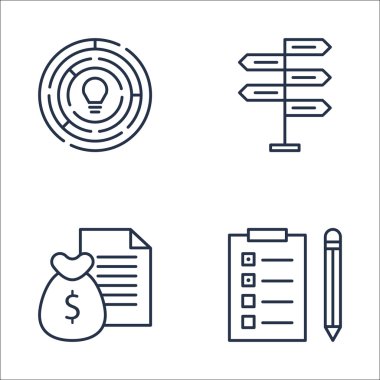 Proje Yönetimi Simgeleri: Yaratıcılık, Görev Listesi, Karar Verme ve Daha Fazlası. Mobil, Uygulama ve UI Tasarımı için Premium Kaliteli EPS10 Vektör İllüstrasyonu.