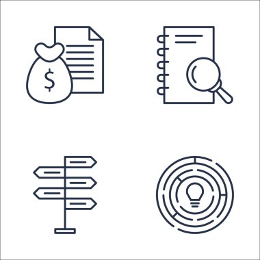 Araştırma, Yaratıcılık, Karar Verme Ve Daha Fazlası Üzerine Proje Yönetimi Simgeleri Ayarlayın. Üstün Kaliteli Eps10 Vektör İllüstrasyon Mobil, Uygulama, Ui Tasarım için.