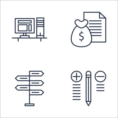 Para Gelir, Karar Verme, En İyi Çözüm Ve Daha Fazla Proje Yönetimi Simgeleri Ayarlayın. Üstün Kaliteli Eps10 Vektör İllüstrasyon Mobil, Uygulama, Ui Tasarım için.