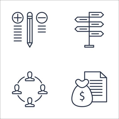 Takım Çalışması, Karar Verme, En İyi Çözüm Ve Daha Fazlası Üzerine Proje Yönetimi Simgeleri Ayarlayın. Üstün Kaliteli Eps10 Vektör İllüstrasyon Mobil, Uygulama, Ui Tasarım için.