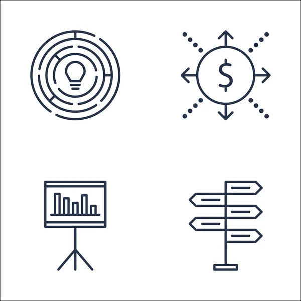 Set project management iconen op het maken van beslissingen, cash flow, creativiteit en meer. Premium kwaliteit Eps10 vector illustratie voor mobiele, app, UI ontwerp. — Stockvector