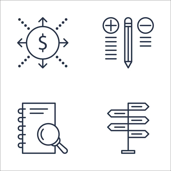 Set van Project Management iconen op onderzoek, beste oplossing, cash flow en meer. Premium kwaliteit Eps10 vector illustratie voor mobiele, app, UI ontwerp. — Stockvector