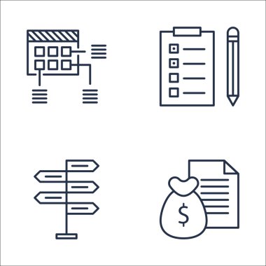Para Geliri, Planlama, Görev Listesi ve Daha Fazlası Proje Yönetimi Simgeleri Ayarlayın. Üstün Kaliteli Eps10 Vektör İllüstrasyon Mobil, Uygulama, Ui Tasarım için.