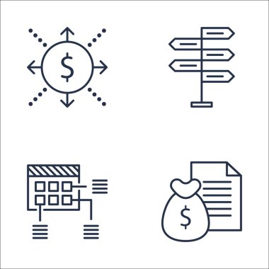 Para Geliri, Nakit Akışı, Karar Verme Ve Daha Fazlası Üzerine Proje Yönetimi Simgeleri Ayarlayın. Üstün Kaliteli Eps10 Vektör İllüstrasyon Mobil, Uygulama, Ui Tasarım için.