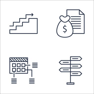 Planlama, Karar Verme, Para Geliri ve Daha Fazlası Üzerine Proje Yönetimi Simgeleri Ayarlayın. Üstün Kaliteli Eps10 Vektör İllüstrasyon Mobil, Uygulama, Ui Tasarım için.