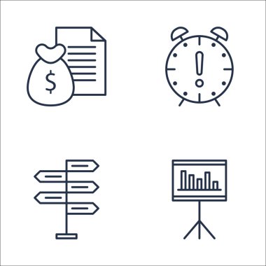 Para Geliri, Karar Verme, İstatistik ler ve Daha Fazlası Üzerine Proje Yönetimi Simgeleri Seti. Üstün Kaliteli Eps10 Vektör İllüstrasyon Mobil, Uygulama, Ui Tasarım için.