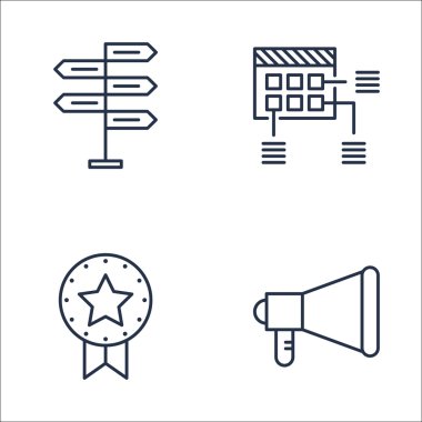 Proje Yönetimi Simgeleri Set Promosyon, Karar Verme, Ödül Ve Daha Fazlası. Üstün Kaliteli Eps10 Vektör İllüstrasyon Mobil, Uygulama, Ui Tasarım için.