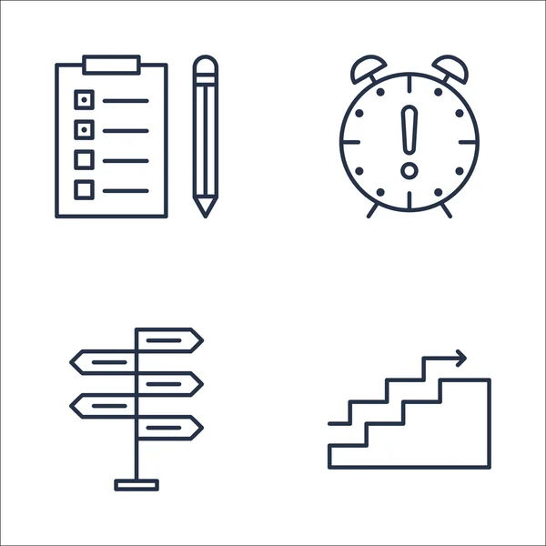 Ensemble d'icônes de gestion de projet sur la prise de décision, les graphiques, la date limite et plus encore. Illustration vectorielle d'EPS10 de qualité supérieure pour la conception de mobile, d'application, d'interface utilisateur . — Image vectorielle