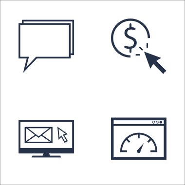 SEO, Pazarlama ve Reklam Simgeleri E- posta Pazarlaması, Sayfa Hızı, Çevrimiçi Danışmanlık ve Daha fazlası. Mobil, Uygulama ve UI Tasarımı için Premium Kaliteli EPS10 Vektör İllüstrasyonu.