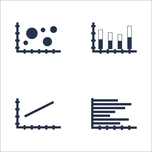 Sada grafy, diagramy a statistiky ikon. Prémiová kvalita Symbol kolekce. Ikony lze použít pro Web, aplikaci a Ui Design. Vektorové ilustrace, Eps10. — Stockový vektor