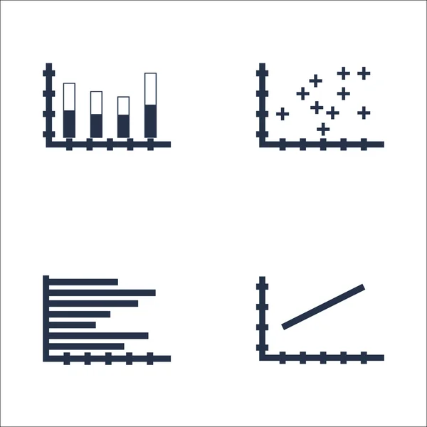 Uppsättning av grafer, diagram och statistik ikoner. Premium kvalitet Symbol Collection. Ikoner kan användas för webb, App och Ui Design. Vektorillustration, Eps10. — Stock vektor