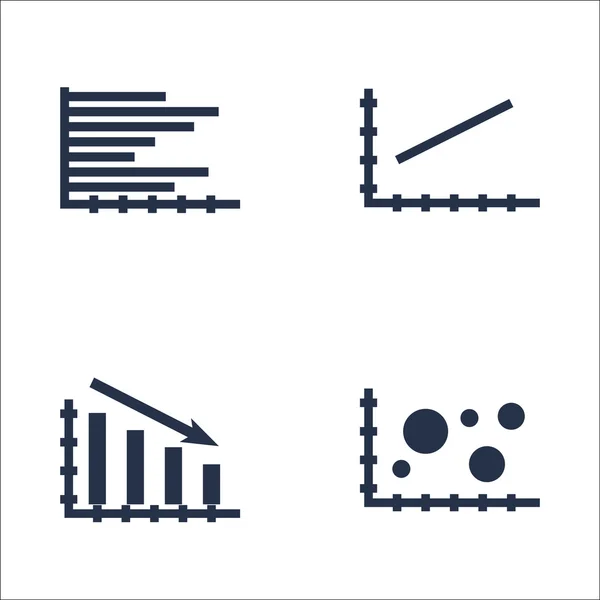 Satz von Diagrammen, Diagrammen und Statistik-Symbolen. hochwertige Symbolkollektion. Symbole können für Web-, App- und UI-Design verwendet werden. Vektorillustration, Eps10. — Stockvektor