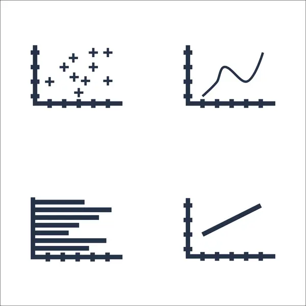 Ensemble de graphiques, de diagrammes et d'icônes statistiques. Collection de symboles de qualité supérieure. Les icônes peuvent être utilisées pour le Web, App et Ui Design. Illustration vectorielle, EPS10 . — Image vectorielle