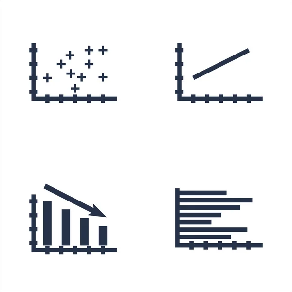 Satz von Diagrammen, Diagrammen und Statistik-Symbolen. hochwertige Symbolkollektion. Symbole können für Web-, App- und UI-Design verwendet werden. Vektorillustration, Eps10. — Stockvektor