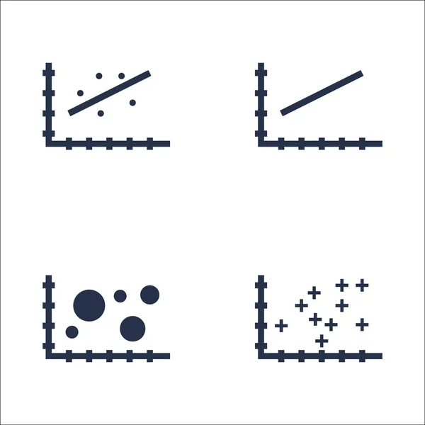 Serie di grafici, diagrammi e icone statistiche. Collezione Premium Quality Symbol. Le icone possono essere utilizzate per Web, App e Ui Design. Illustrazione vettoriale, EPS10 . — Vettoriale Stock