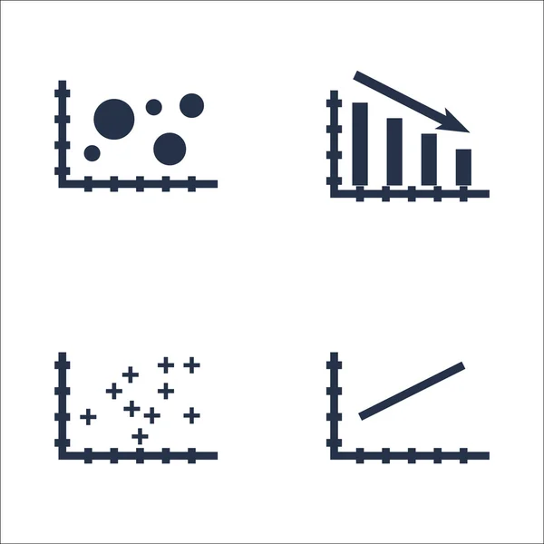 Satz von Diagrammen, Diagrammen und Statistik-Symbolen. hochwertige Symbolkollektion. Symbole können für Web-, App- und UI-Design verwendet werden. Vektorillustration, Eps10. — Stockvektor