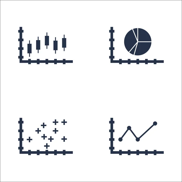 Satz von Diagrammen, Diagrammen und Statistik-Symbolen. hochwertige Symbolkollektion. Symbole können für Web-, App- und UI-Design verwendet werden. Vektorillustration, Eps10. — Stockvektor