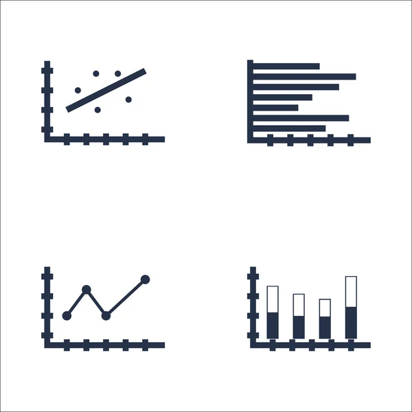 Conjunto de gráficos, diagramas e estatísticas ícones. Coleção de símbolos de qualidade premium. Ícones podem ser usados para Web, App e Ui Design. Ilustração vetorial, EPS10 . — Vetor de Stock