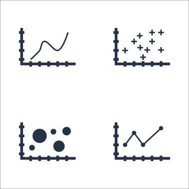 Grafikler, diyagramlar ve istatistik simgeler kümesi. Premium Kalite simgesi derleme. Simgeler, Web, uygulama ve kullanıcı arabirimi tasarımı için kullanılabilir. Vektör çizim, Eps10.