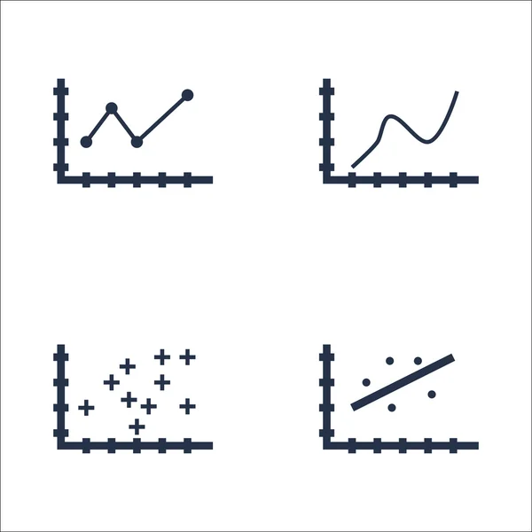 Uppsättning av grafer, diagram och statistik ikoner. Premium kvalitet Symbol Collection. Ikoner kan användas för webb, App och Ui Design. Vektorillustration, Eps10. — Stock vektor