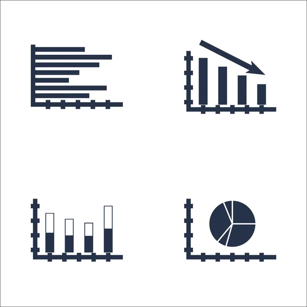 Conjunto de gráficos, diagramas e estatísticas ícones. Coleção de símbolos de qualidade premium. Ícones podem ser usados para Web, App e Ui Design. Ilustração vetorial, EPS10 . — Vetor de Stock